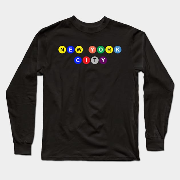 New York City in Subway Bubbles Long Sleeve T-Shirt by bpcreate